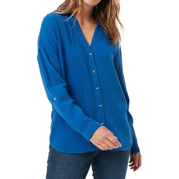 New Anko Blue Long Sleeve Button Down - Picture 1 of 5